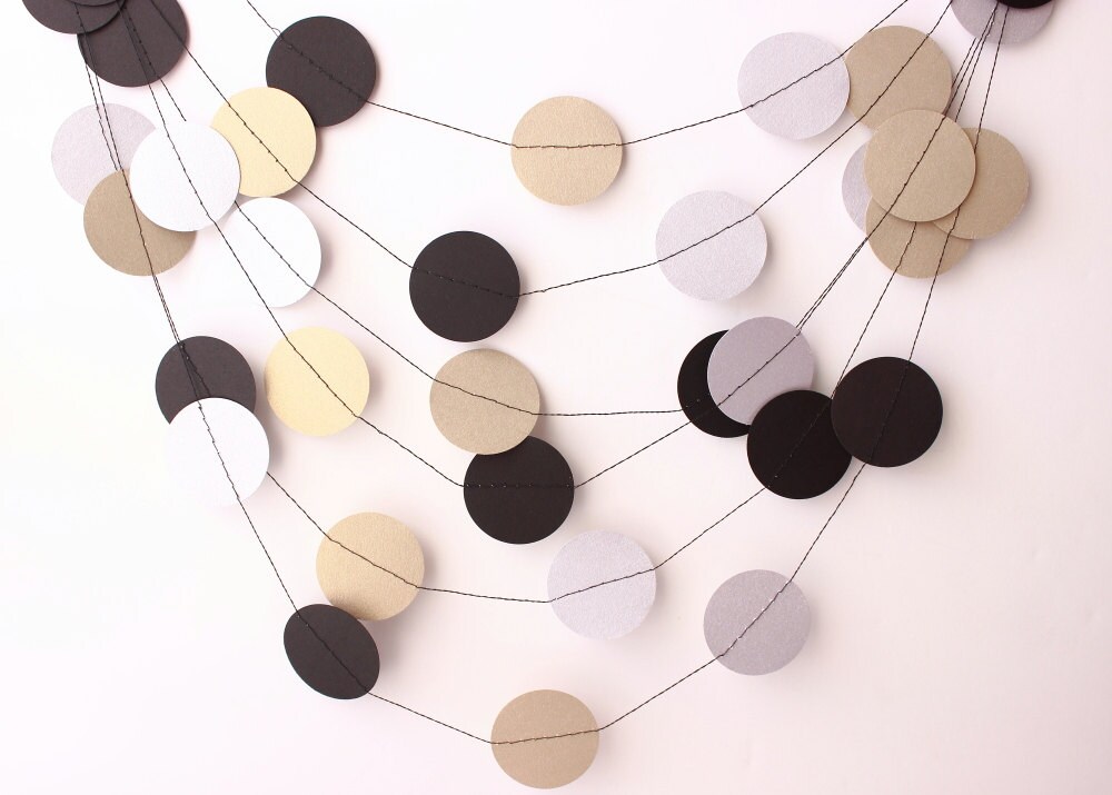 Wedding Garland Gold Silver & Black Garland by MailboxHappiness