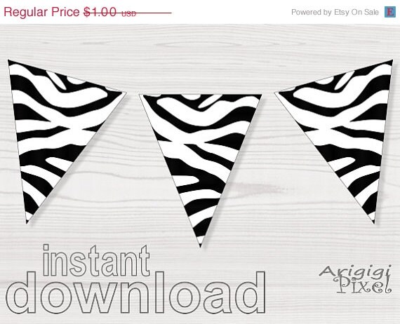 WEEKEND SALE 50 % OFF Printable Banner Party Decoration Zebra Pattern Bachelorette Birthday Cocktail Prom Celebrations Diy Il_570xn