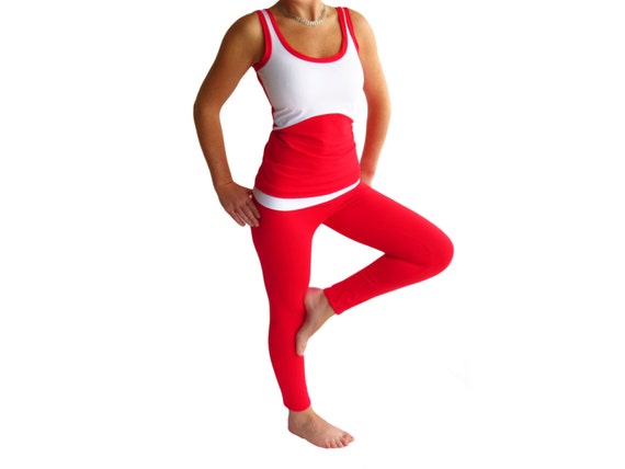 red workout clothes