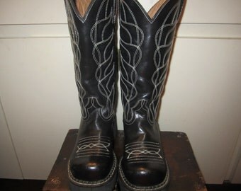 John Fluevog Chunky Heels Cowboy Boots Size 5 US