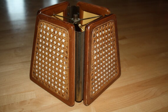 Vintage Wood Rattan LAMP SHADE Wicker Lamp Shade