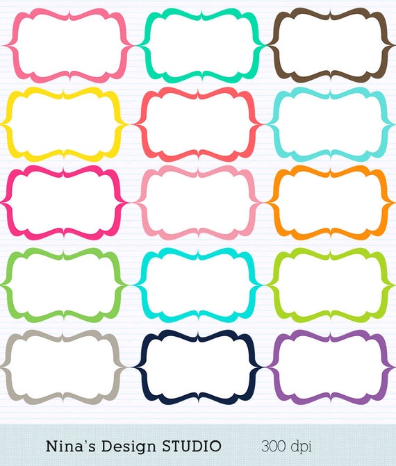 Sale/60 % 0ff/INSTANT DOWNLOAD/ 15 Digital Swirly Frames for Personal and Commercial Use Il_570xn