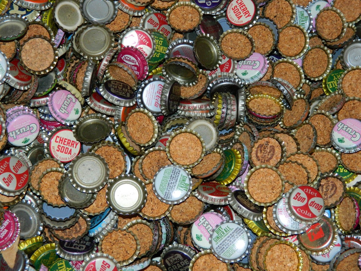 Soft drink caps were once lined with cork, not plastic. Vintage soda