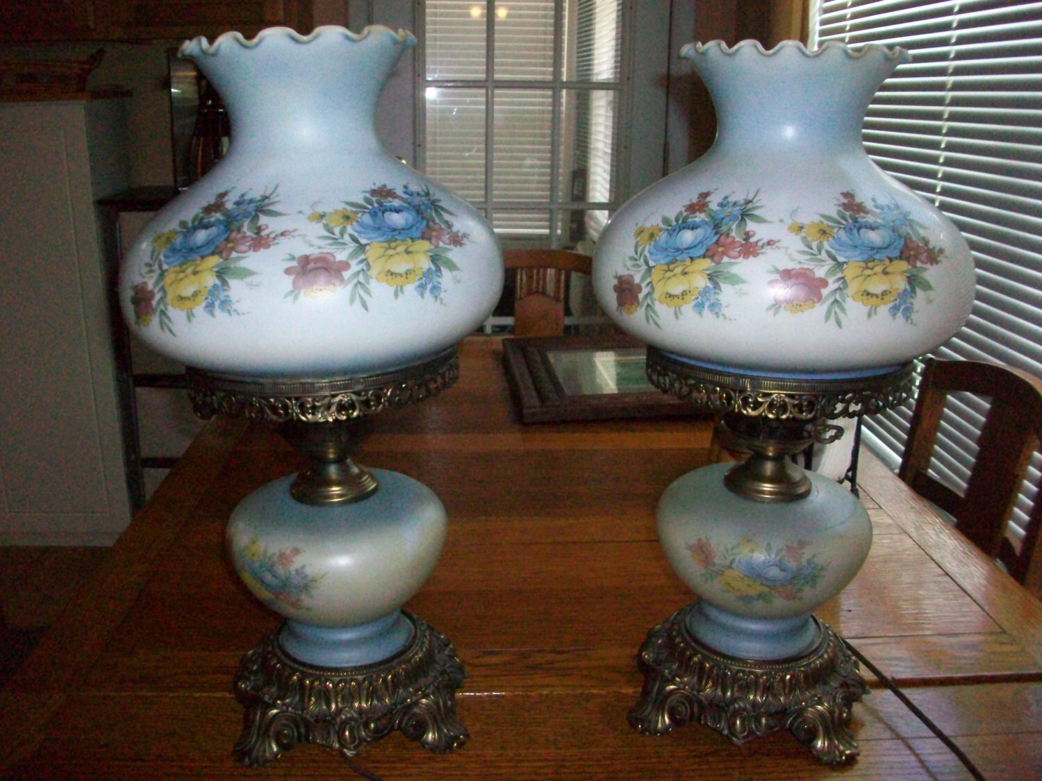 Victorian Gone with the Wind Lamps