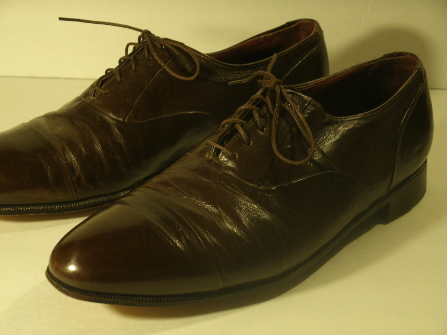 Vintage Florsheim Royal Imperial Oxford Shoes Brown Leather