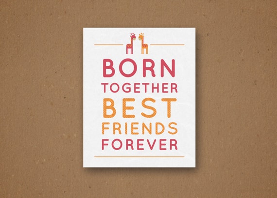 Download Items similar to Born Together Best Friends Forever Poster ...