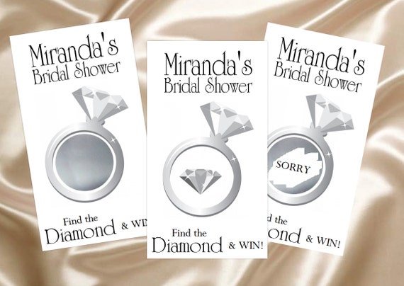 10 - Scratch Off Game Cards - Silver Bridal Shower Diamond Ring Il_570xn