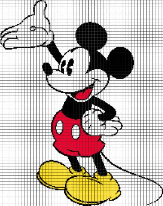 Items similar to Mickey Mouse Crochet Graphghan Pattern (Chart/Graph ...