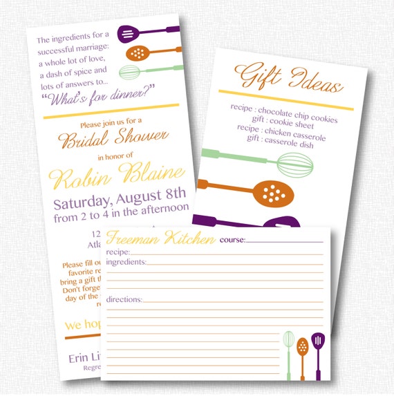 Kitchen Themed Bridal Shower Invitations 3