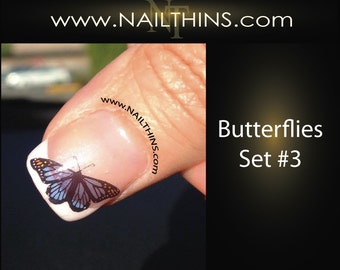 BUTTERFLIES Nail Decal Butterfly Set No 3 NAILTHINS nail designs butterfly