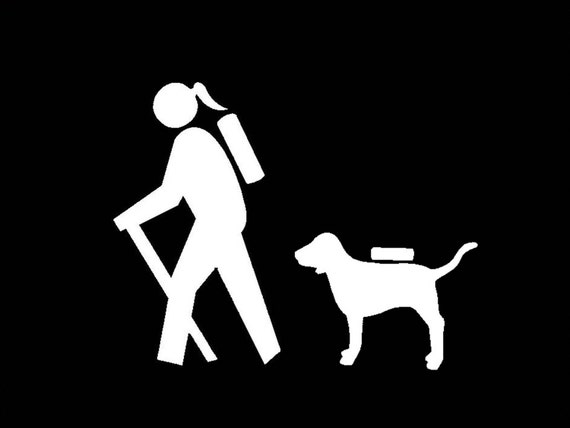 hiking with dogs sticker