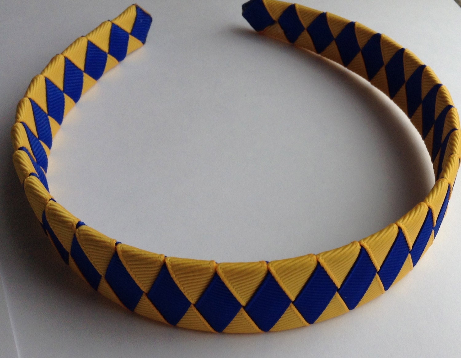 yellow and blue headband