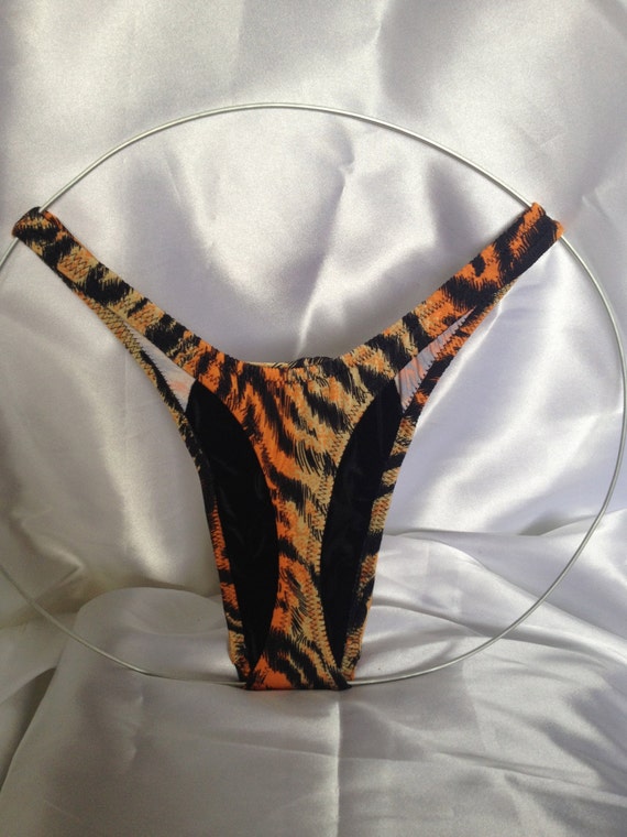 Mens Tiger Animal Print Thong Underwear Swimsuit