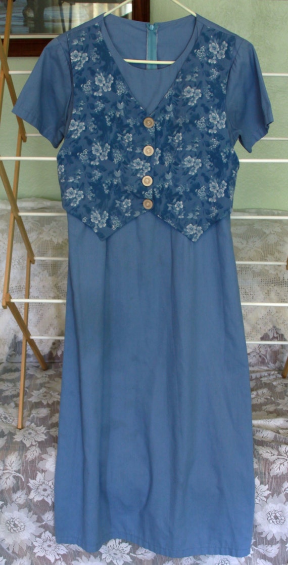 Homemade Mennonite Blue Dress by PaulasThisandThat on Etsy