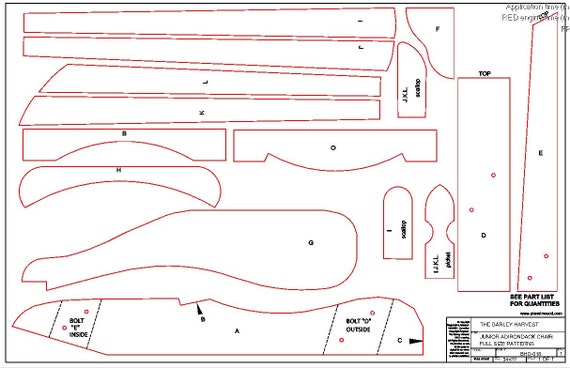 junior size adirondack chair plans dxf files by