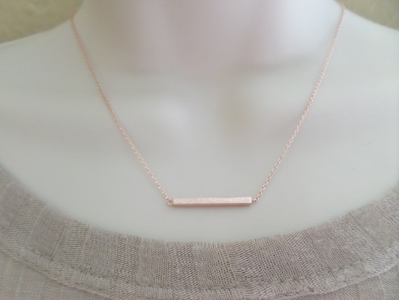 Rose gold bar necklace...dainty handmade necklace everyday