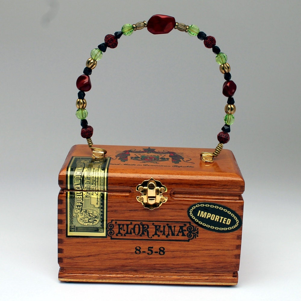 Cigar Box Purse Handbag Wood Box