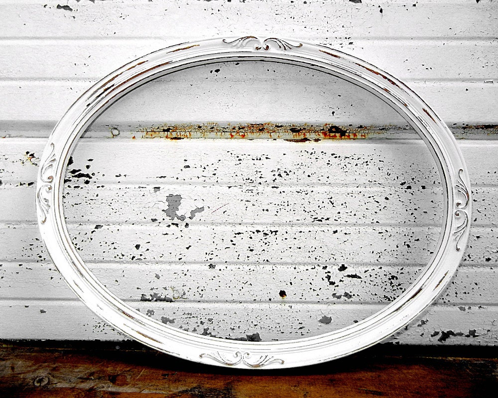 Shabby Chic Picture Frame 12 x 16 Ornate Oval 12x16 Rustic