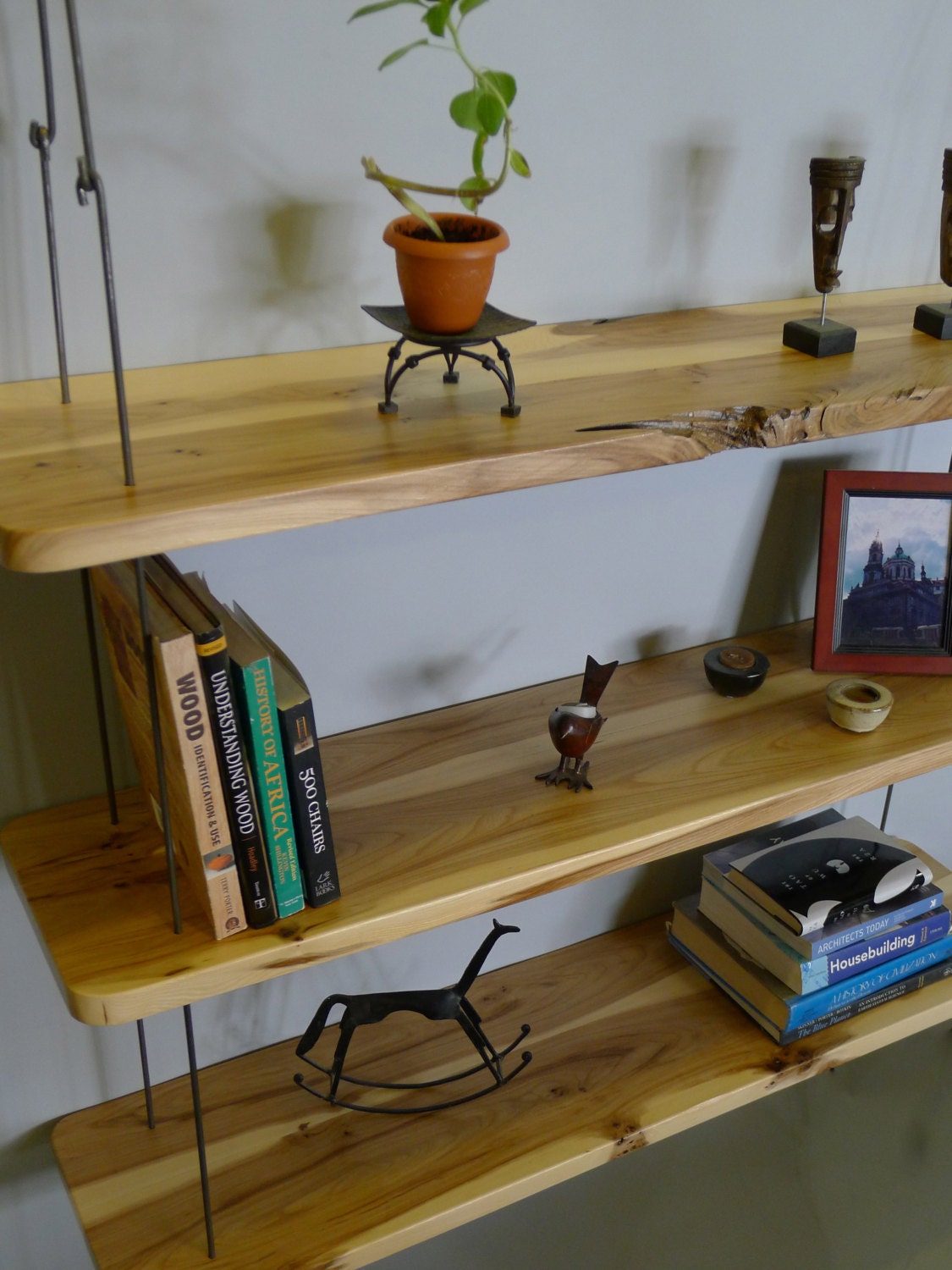 Rustic Hanging Wood Shelves