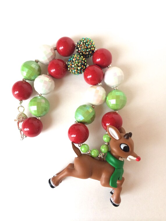 Girls Women Reindeer Necklace 18 Long by BEAutifulUpcycle on Etsy