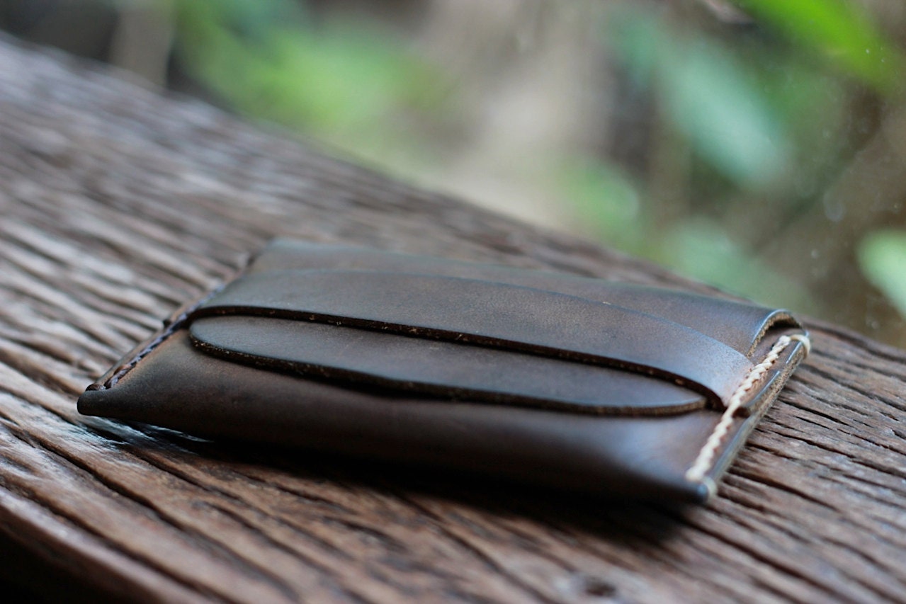 PERSONALIZED WALLET Leather Front Pocket Card Wallet by JooJoobs