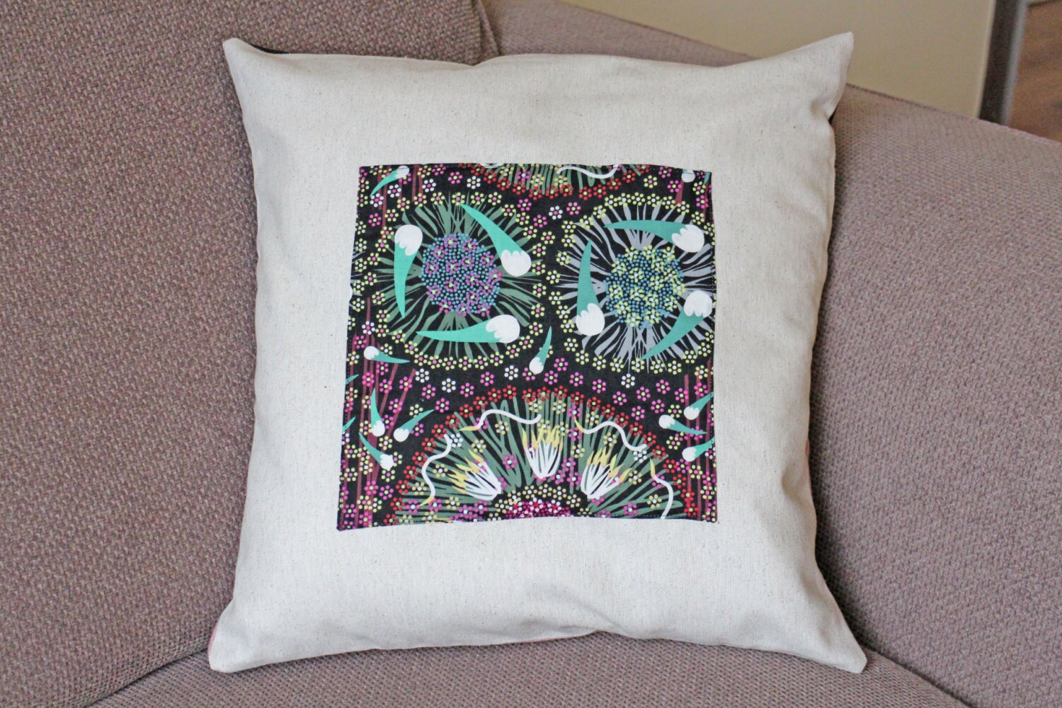 Aboriginal design throw cushion accent pillow cover 18x18