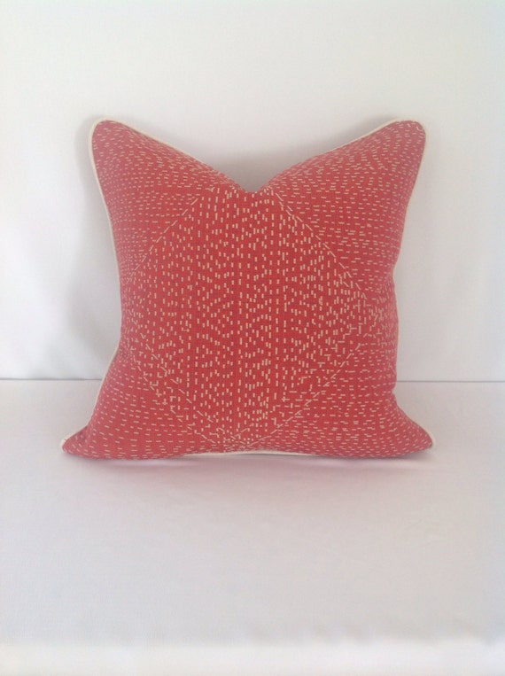 Red And Gray Print Pillow Cover
