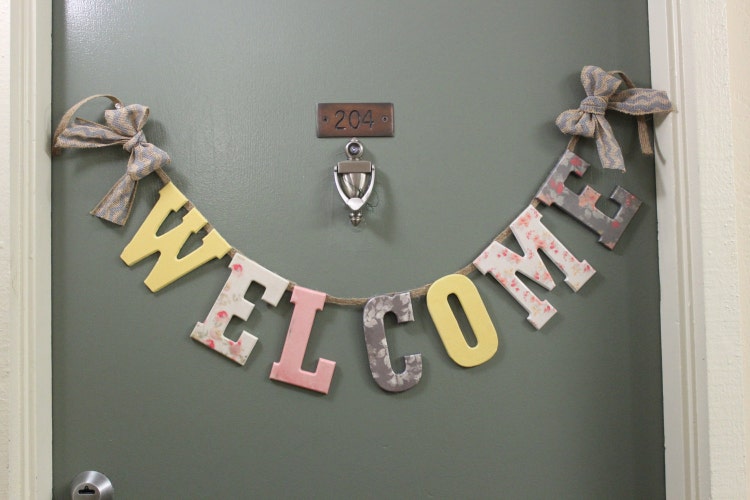 Custom Welcome Sign Front Door Decor by SparklesInLove on Etsy