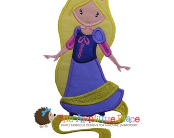 RaPuNZeL Applique Design , Instant Digital Download File for Machine Embroidery , 4X4 5X7 6X10 - Pretty Princess 9