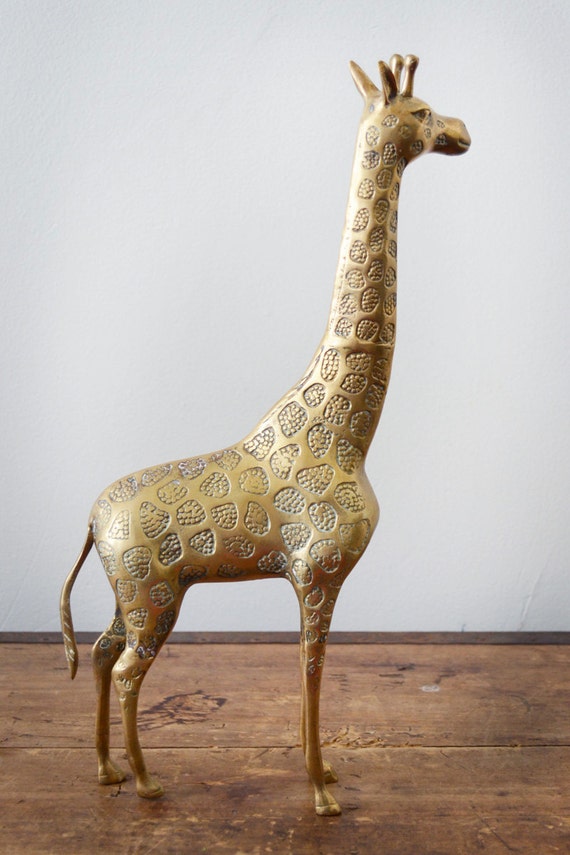 Tall Brass Giraffe Statue Vintage Brass Giraffe Figurine