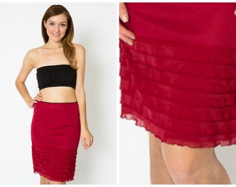 black ruffle slip