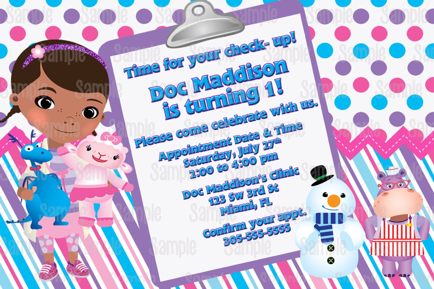 Printable Doc McStuffins Inspired Invitation plus FREE blank