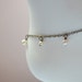 Dainty Pearl Anklet, Swarovski Pearl, Creamrose Ivory, Wire Wrapped, Adjustable Length, Antiqued Brass Jewelry