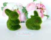 5 Easter Bunny Figures, Moss Bunny Easter Table Decoration Il_170x135