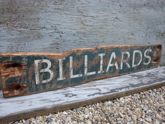 rustic Wood Pool signs Sign Billiards Distressed  In Hall pool IN Rustic STOCK