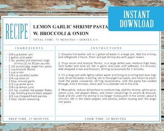 editable recipe card template free