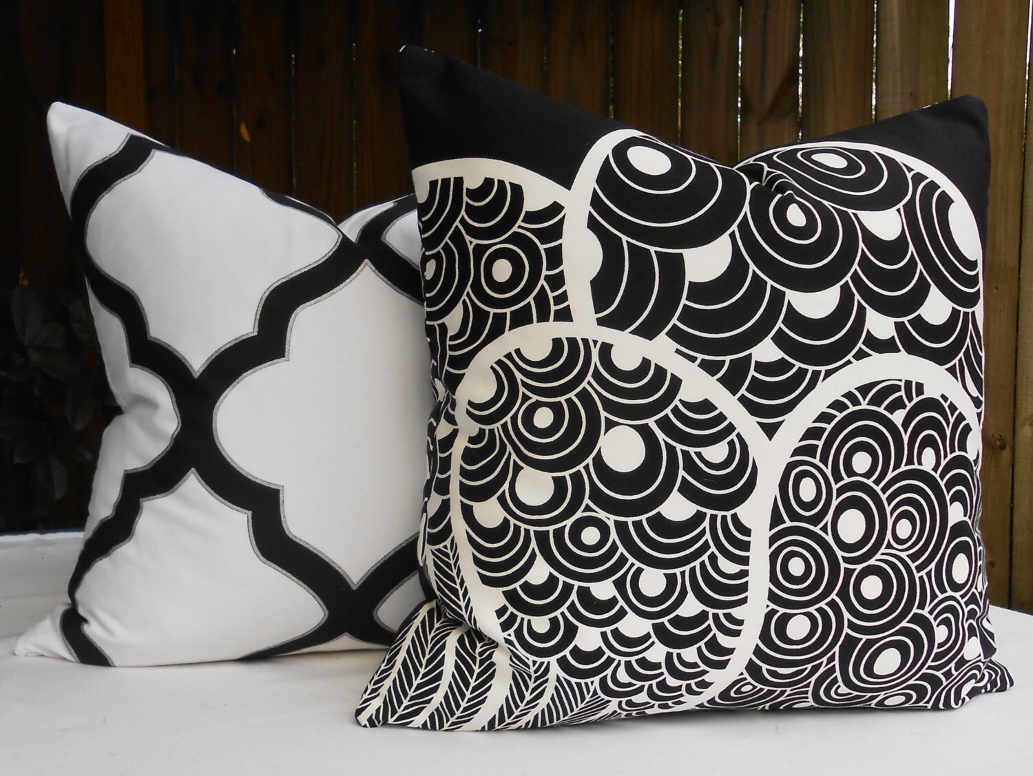 Sale Black & White Ikea Fabric Pillow Cover by LowCountryHome