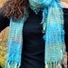 40% OFF SALE Fall Fashion: Turquoise Knit Scarf, Handwoven Scarf, Fall Scarf, Comes in a Organza Gift Bag Makes a Great Gift, Hand Knit Sca