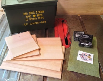 DIY Cigar Humidor Kit - Build your own cigar humidor from repurpsed .30 cal metal ammunition box