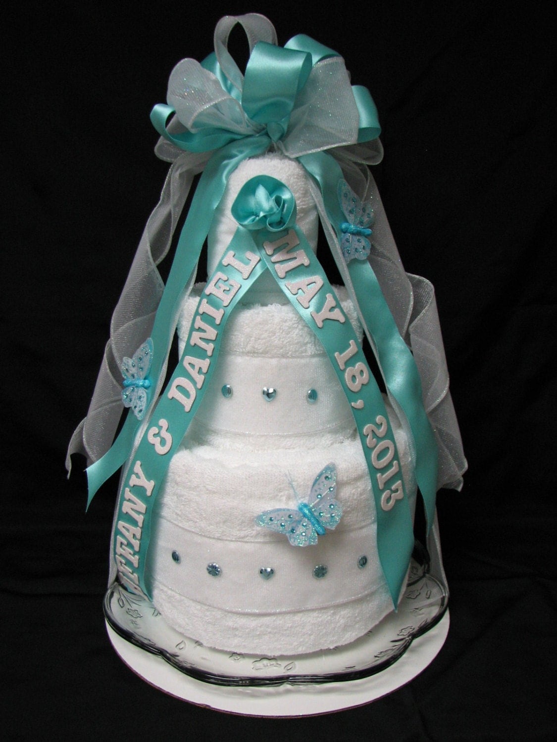 Accent Three Tier Wedding  Towel  Cake  made  to your by MyElsie