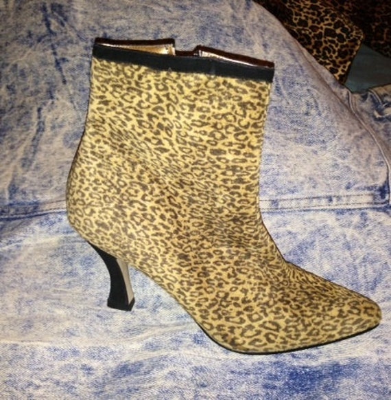 leopard print long boots