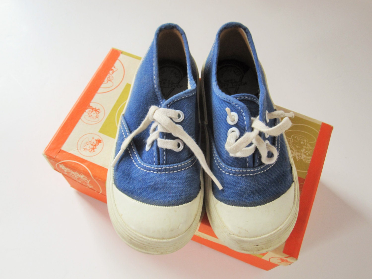 Vintage Child's Tennis Shoes Made in Japan Blue Canvas