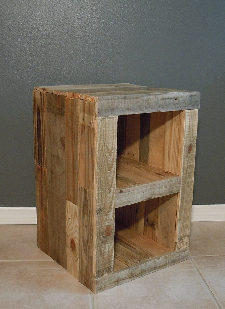 Pallet Nightstand Side Table Reclaimed Pallet Wood
