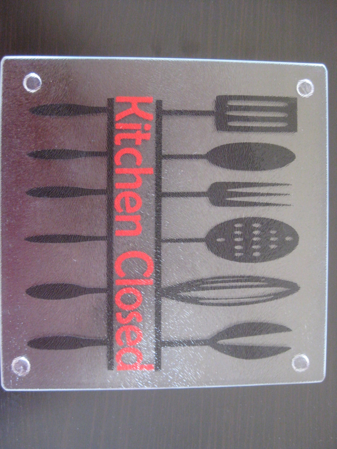 Glass Cutting Board with Vinyl Decal by TheSaltyKiss on Etsy