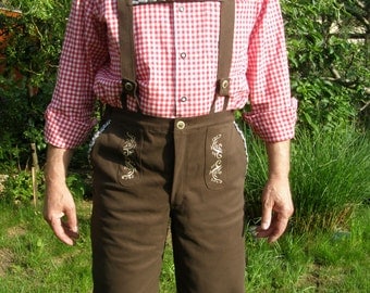 Oktoberfest Embroidered cotton brown Lederhosen ver 1