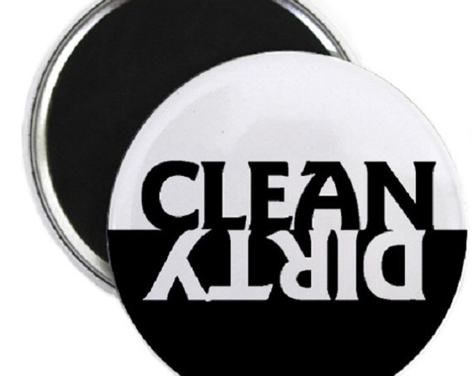 Black and White Clean Dirty Dishwasher Magnet