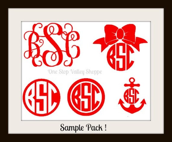 Monogram Decal Sample Pack