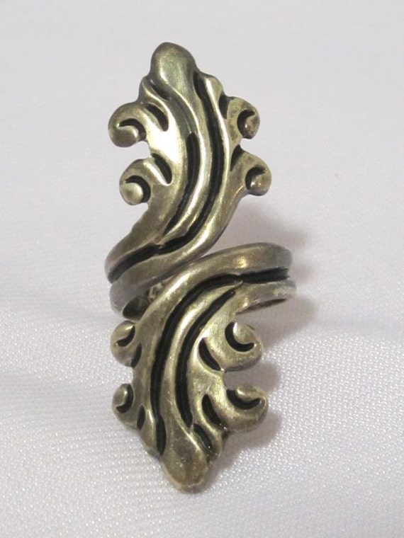 Antique Art Nouveau Sterling silver Adjustable Ring Size 5