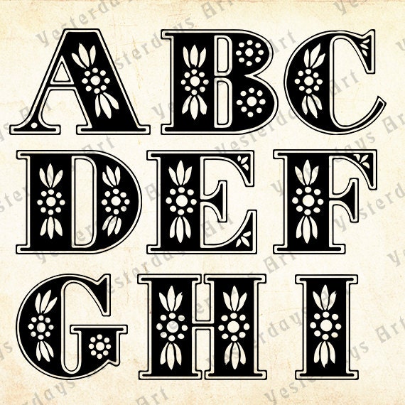 Vintage letras antiguas imágenes digitales 2. por YesterdaysClipArt Vintage letras antiguas imágenes digitales 2. por YesterdaysClipArt
