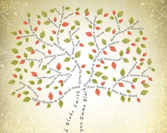 3 or 4 Generation 16x20 Family Tree